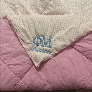 Pink and White Polka Dot Comforter